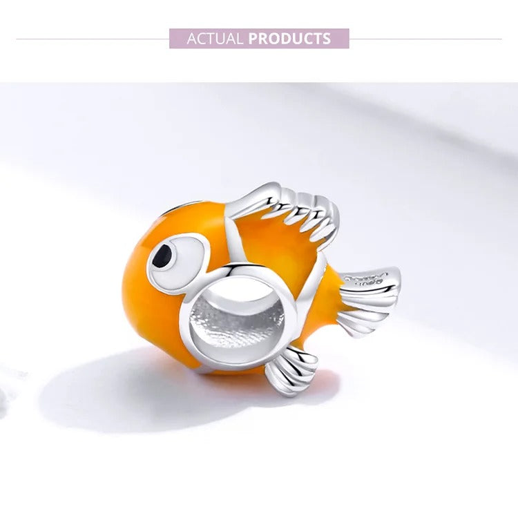 Sterling 925 Silver Clownfish Charm