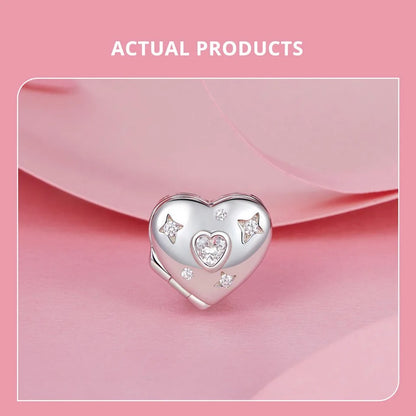 Sterling 925 silver Heart shaped proposal box locket charm