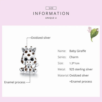 Sterling 925 Silber Baby Giraffe Anhänger