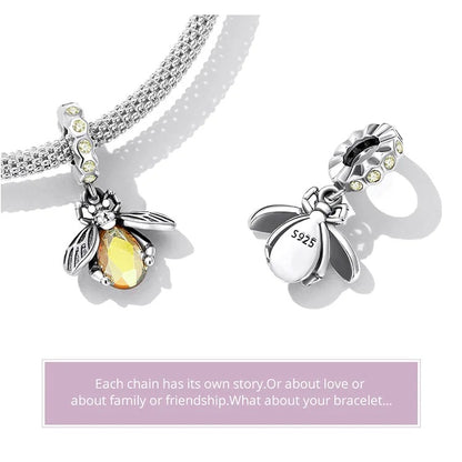 Sterling 925 silver Golden Bee Charm