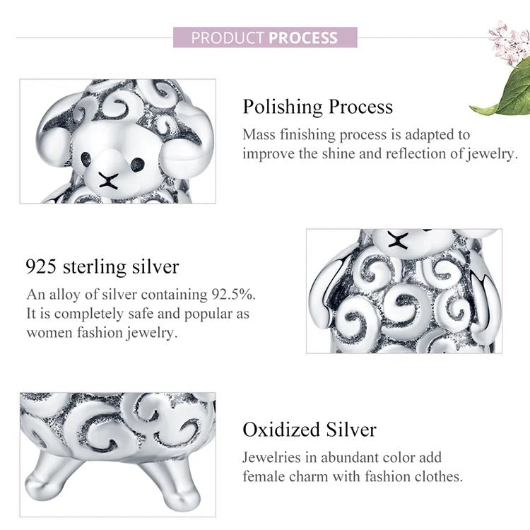 Sterling 925 Silver Ram- sheep charm