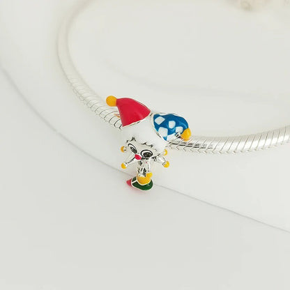 Sterling 925 silver Colorful Circus Clown Charm