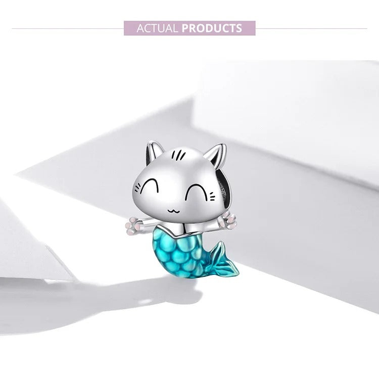 Sterling 925 Silber Meerjungfrau Kitty Charme