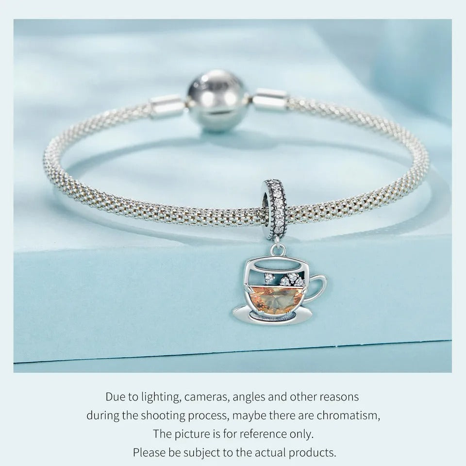 Sterling 925 silver Cup of tea Charm