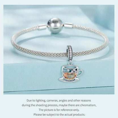 Sterling 925 silver Cup of tea Charm