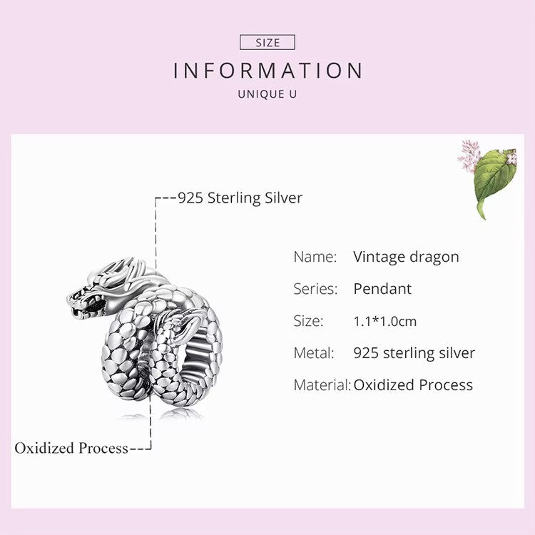 Sterling 925 Silver Dragon charm