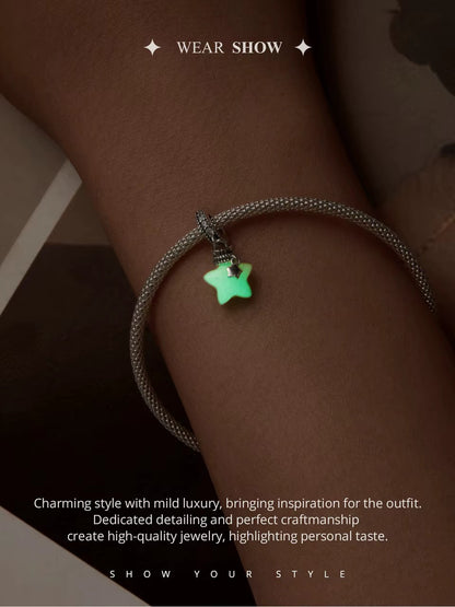 Sterling 925 Silver Luminous star Charm