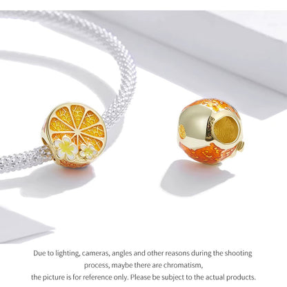 Sterling 925 Silber Halb Orange Charme