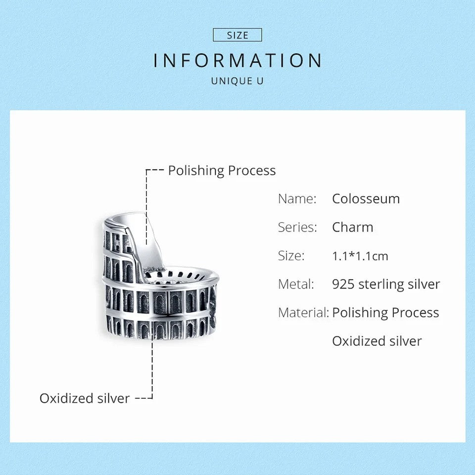 Sterling 925 Silber Kolosseum Charm