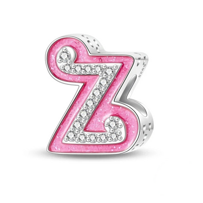 Pinker Girly Sterling 925 Silber Alphabet Initialen Charm