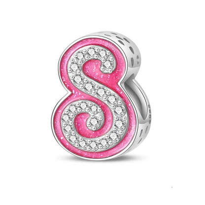 Pinker Girly Sterling 925 Silber Alphabet Initialen Charm