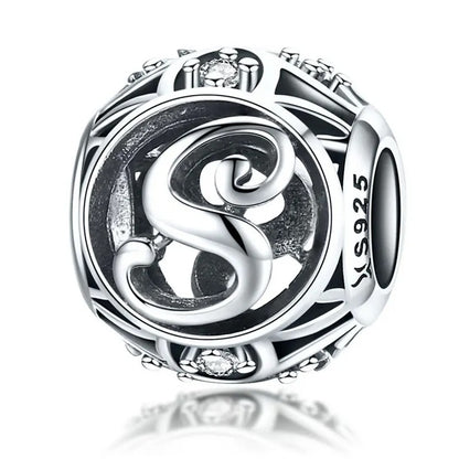 Sterling 925 Silver initials charm- A-Z Alphabets