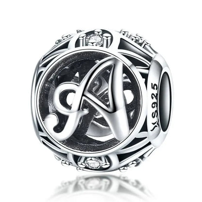 Sterling 925 Silver initials charm- A-Z Alphabets