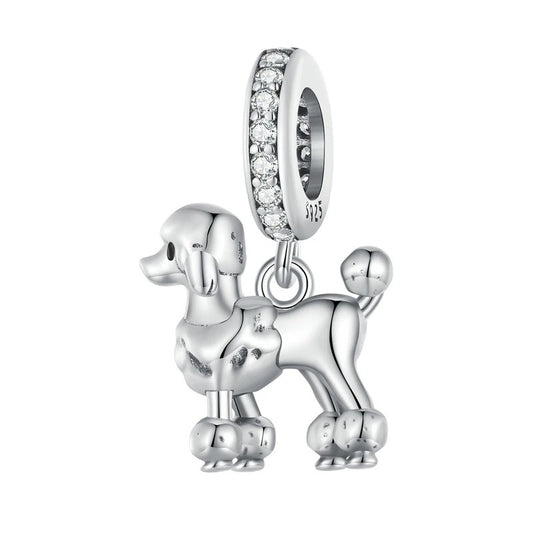 Sterling 925 silver Poodle dog Charm