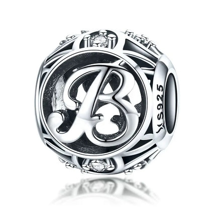 Sterling 925 Silver initials charm- A-Z Alphabets