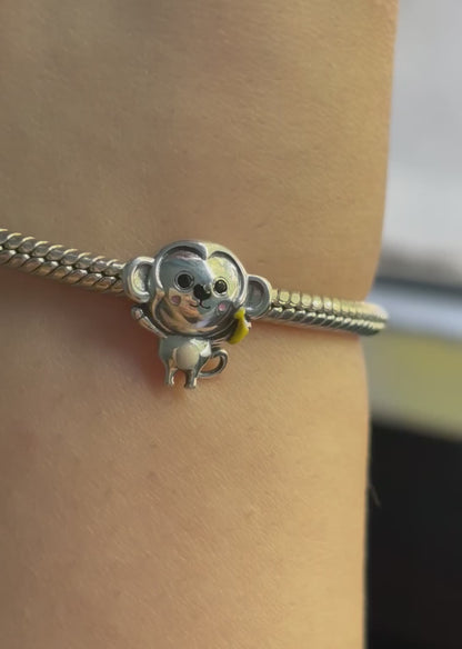 Sterling 925 Silber Charme Affe