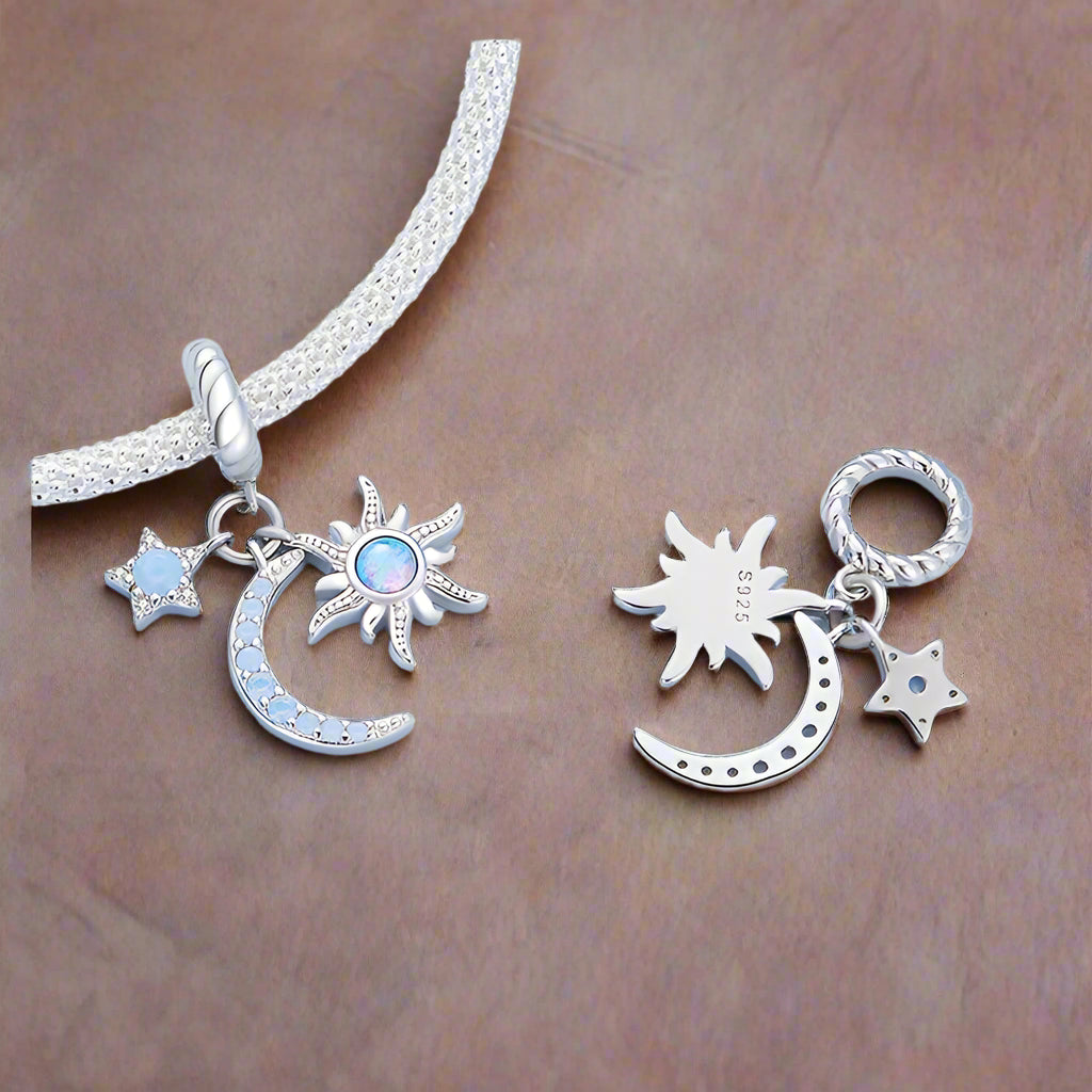 Sun, Moon and Stars Charm aus 925 Sterling Silber, Pandora kompatibel
