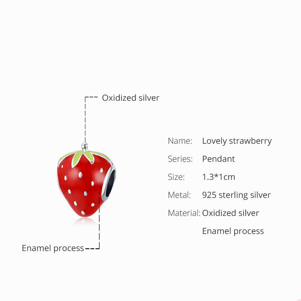 Sterling 925 silver Strawberry Charm