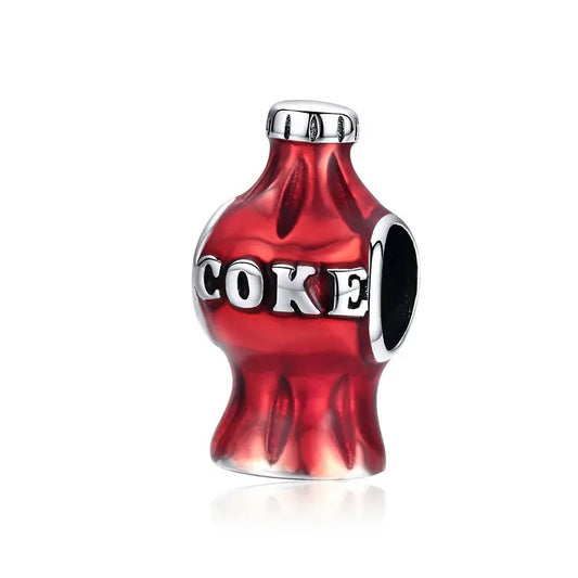 Sterling 925 silver Red Coke bottle Charm