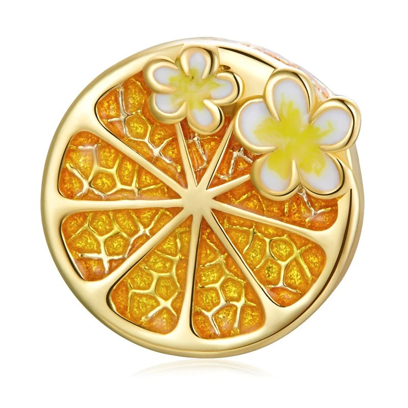 Sterling 925 Silver Half Orange Charm