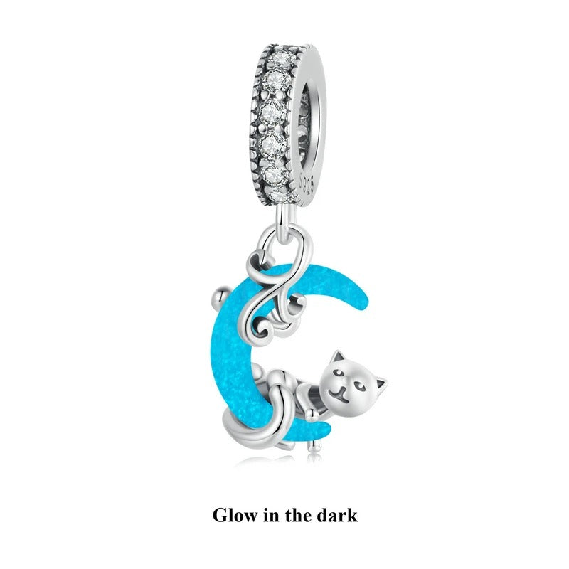 Sterling 925 Silver Luminous Moon Charm