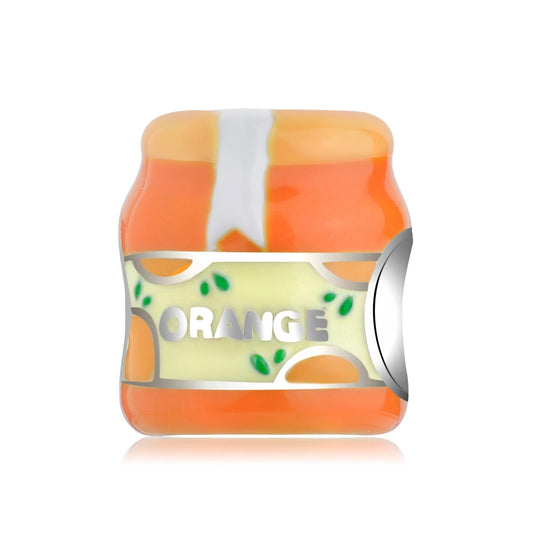 Sterling 925 Silber Enamel Orange Marmelade Charme