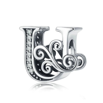 Sterling 925 Silber Initialen Charm Vintage Stil