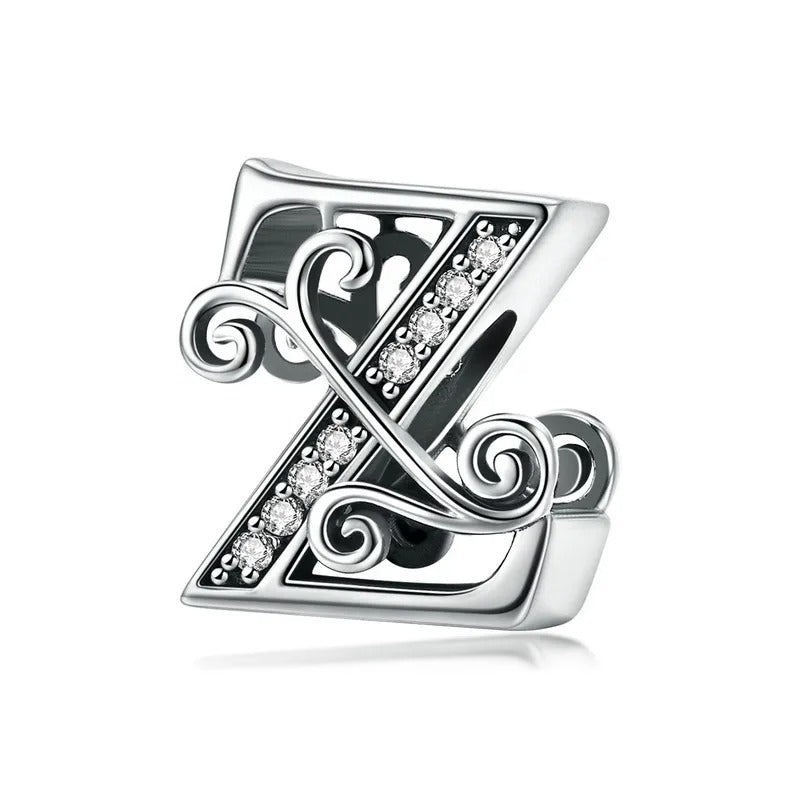 Sterling 925 Silber Initialen Charm Vintage Stil