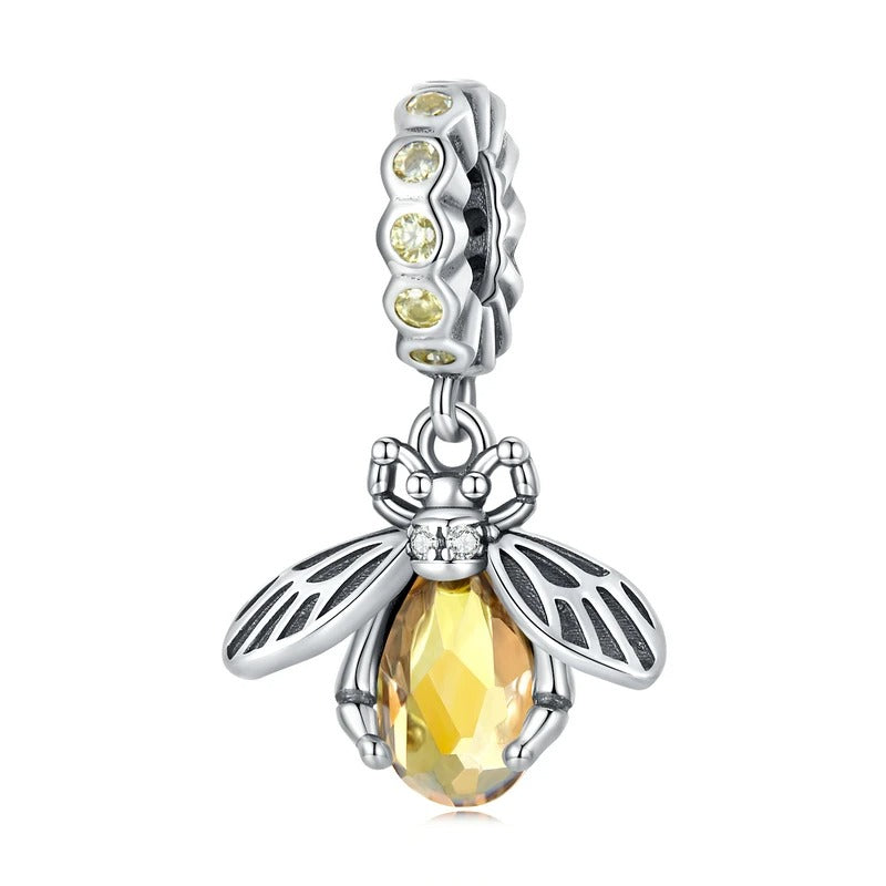 Sterling 925 silver Golden Bee Charm