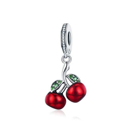 Sterling 925 silver Cherries Charm