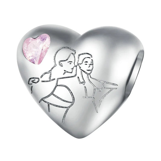 Sterling 925 Silver Love Titanic Charm, featuring Jack and Rose