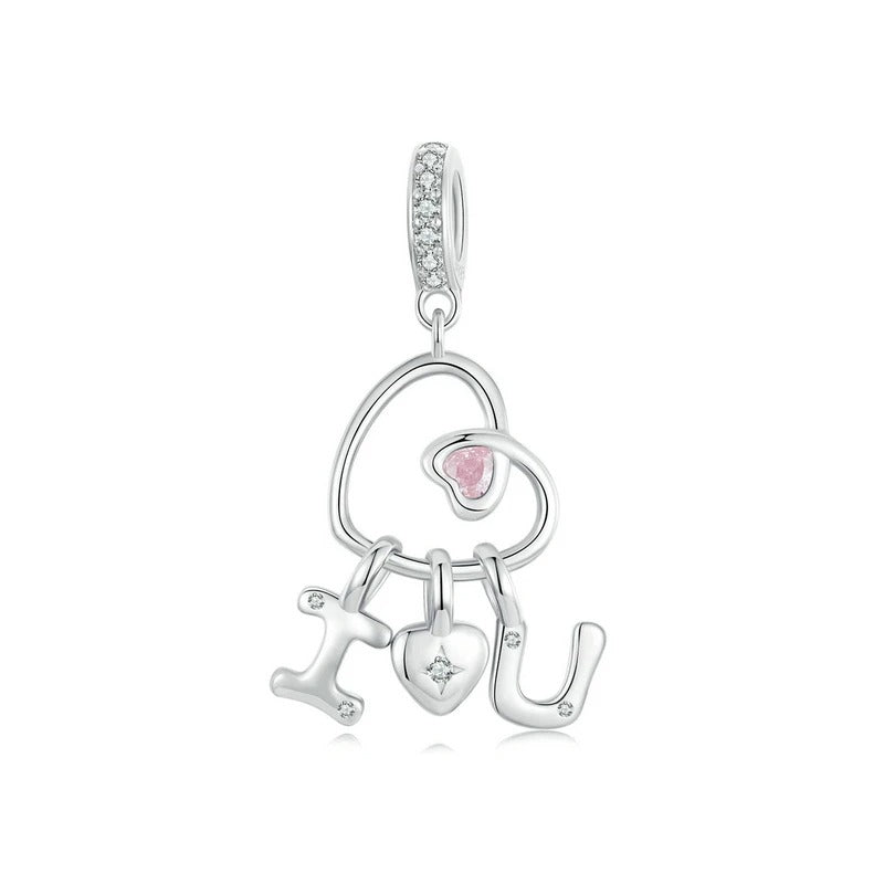 Sterling 925 Silber Ich liebe dich Anhänger Charm