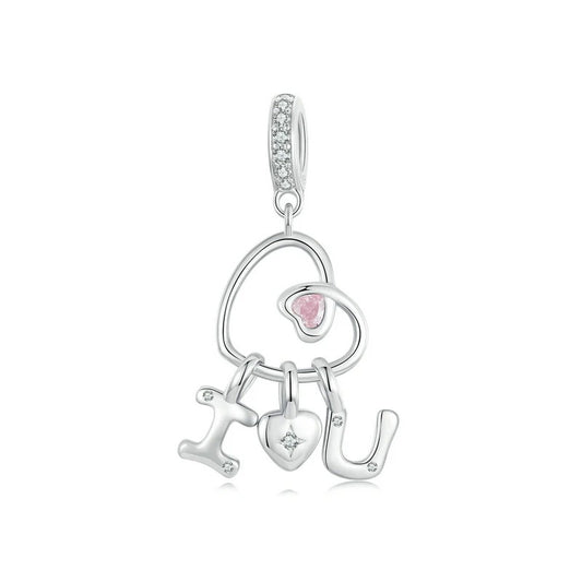 Sterling 925 silver I love you danglers Charm