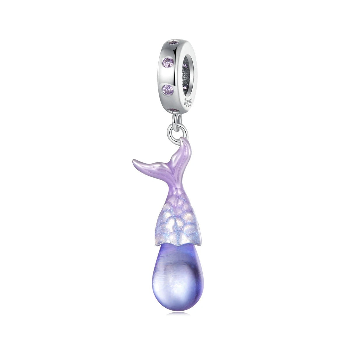 Sterling 925 Chromatic/ Purple mermaid Tail Charm