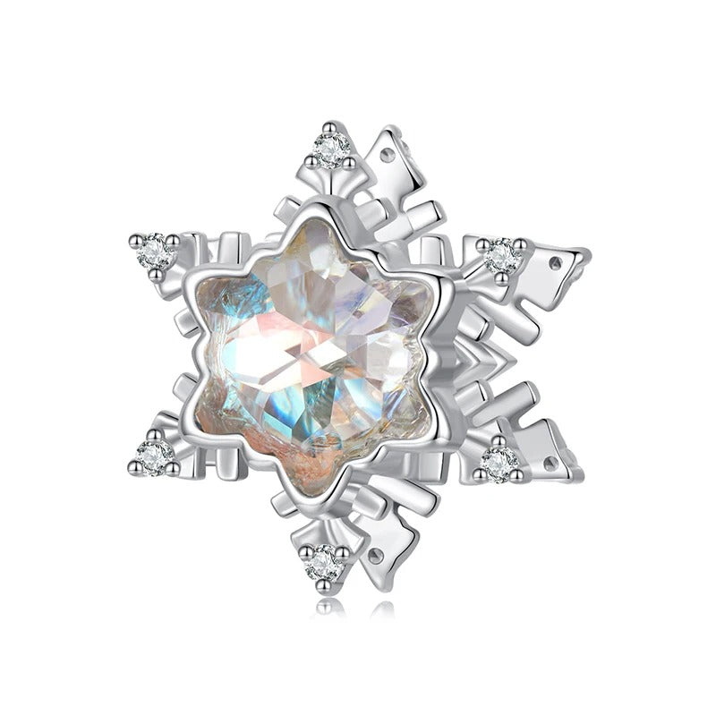 Sterling 925 Silver Icy crystal Snow Charm