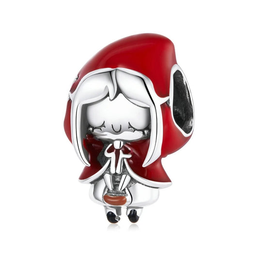 Charm-Anhänger „Red Hood Girl“ aus 925er Sterlingsilber