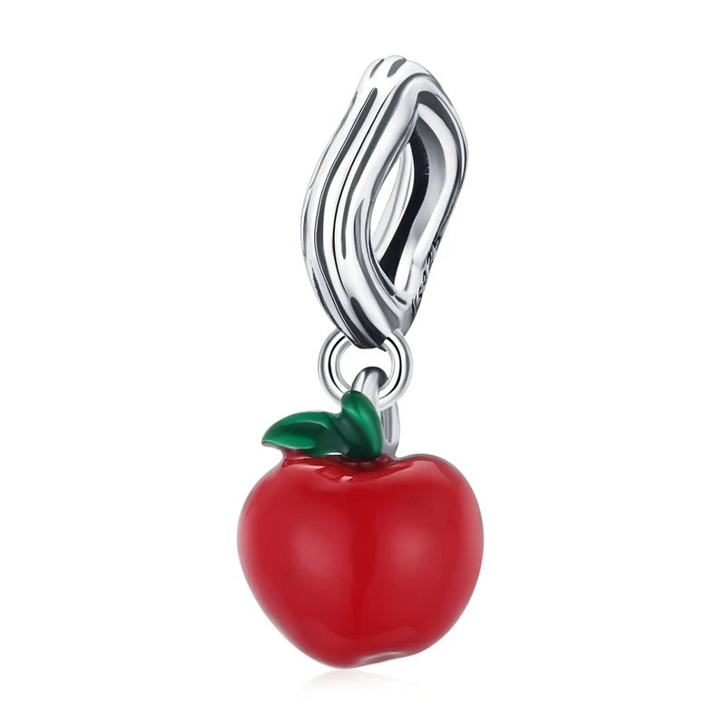 Sterling 925 silver Red Apple Charm