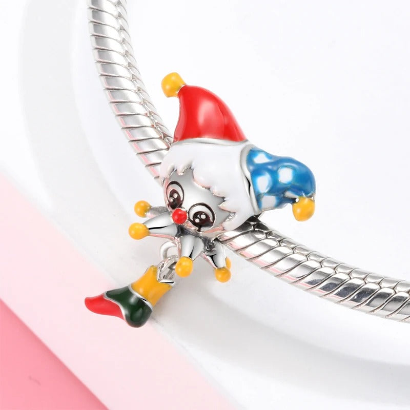 Sterling 925 Silber Bunte Zirkus Clown Charme