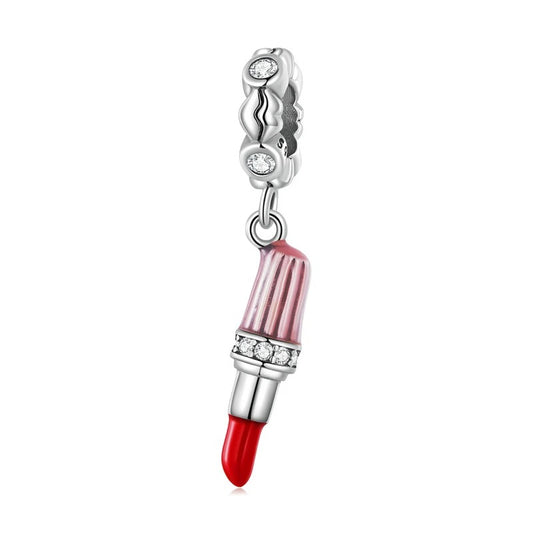 Sterling 925 Silver Red lipstick Charm